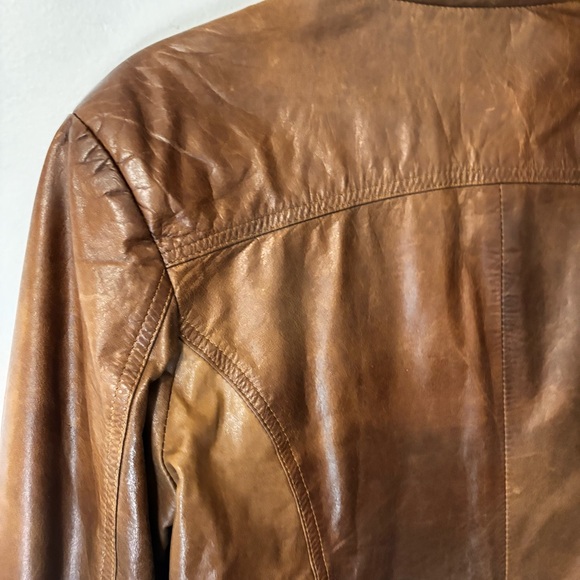 Vintage 1970’s Poppy’s Argetina Brown Rusty Colored Leather Jacket Sz Medium - Picture 11 of 15